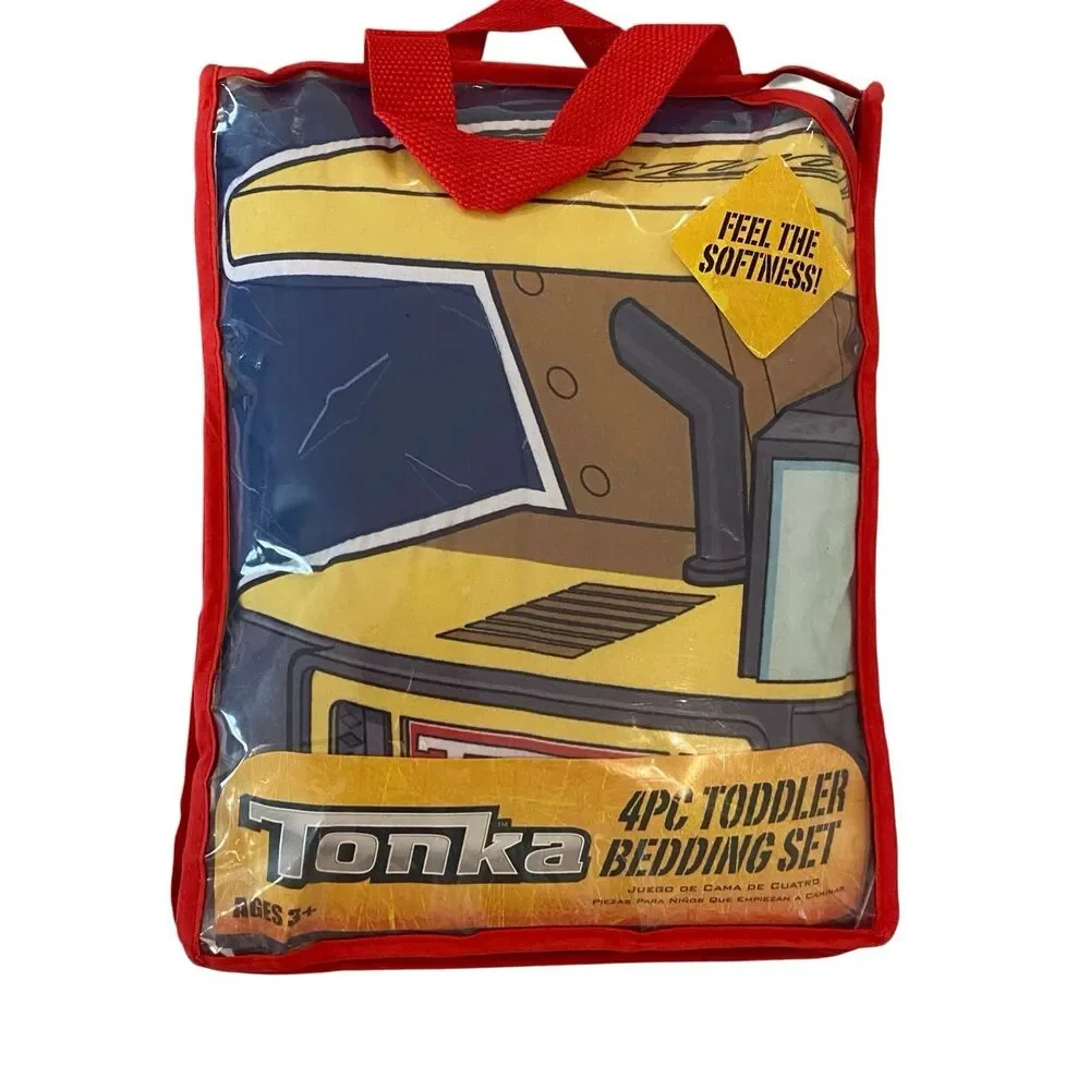Tonka Toddler Bedding Set 4Pc Construction Truck Sheet Pillowcase Quilt Boys